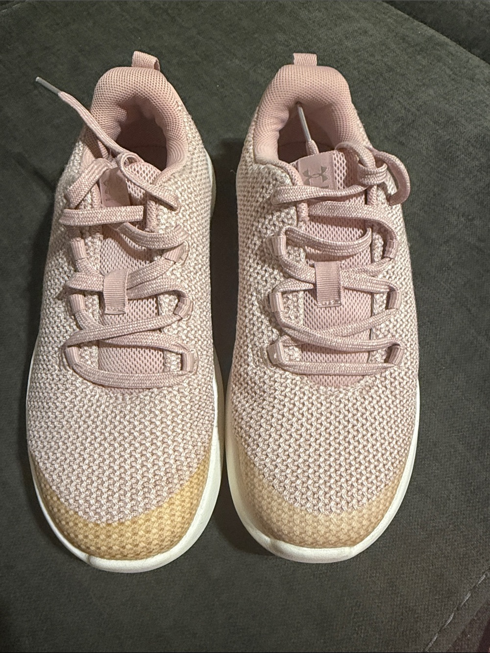Underarmour Light Pink Knit Sneakers girls size 3